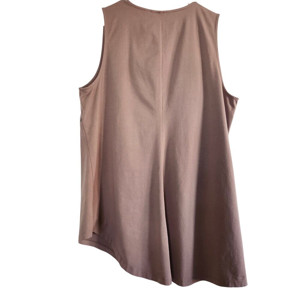 H by Halston Taupe Lagenlook Asymmetrical Tunic Top Size X-Large - Picture 2 of 10